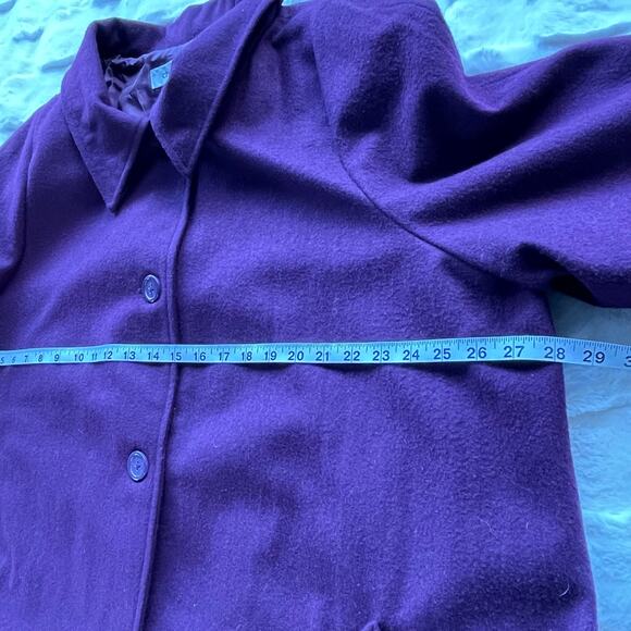 š„Chelsea Studio Wool Blend Burgundy Old Money Timeless Minimalist Overcoat 3X - Picture 11 of 14